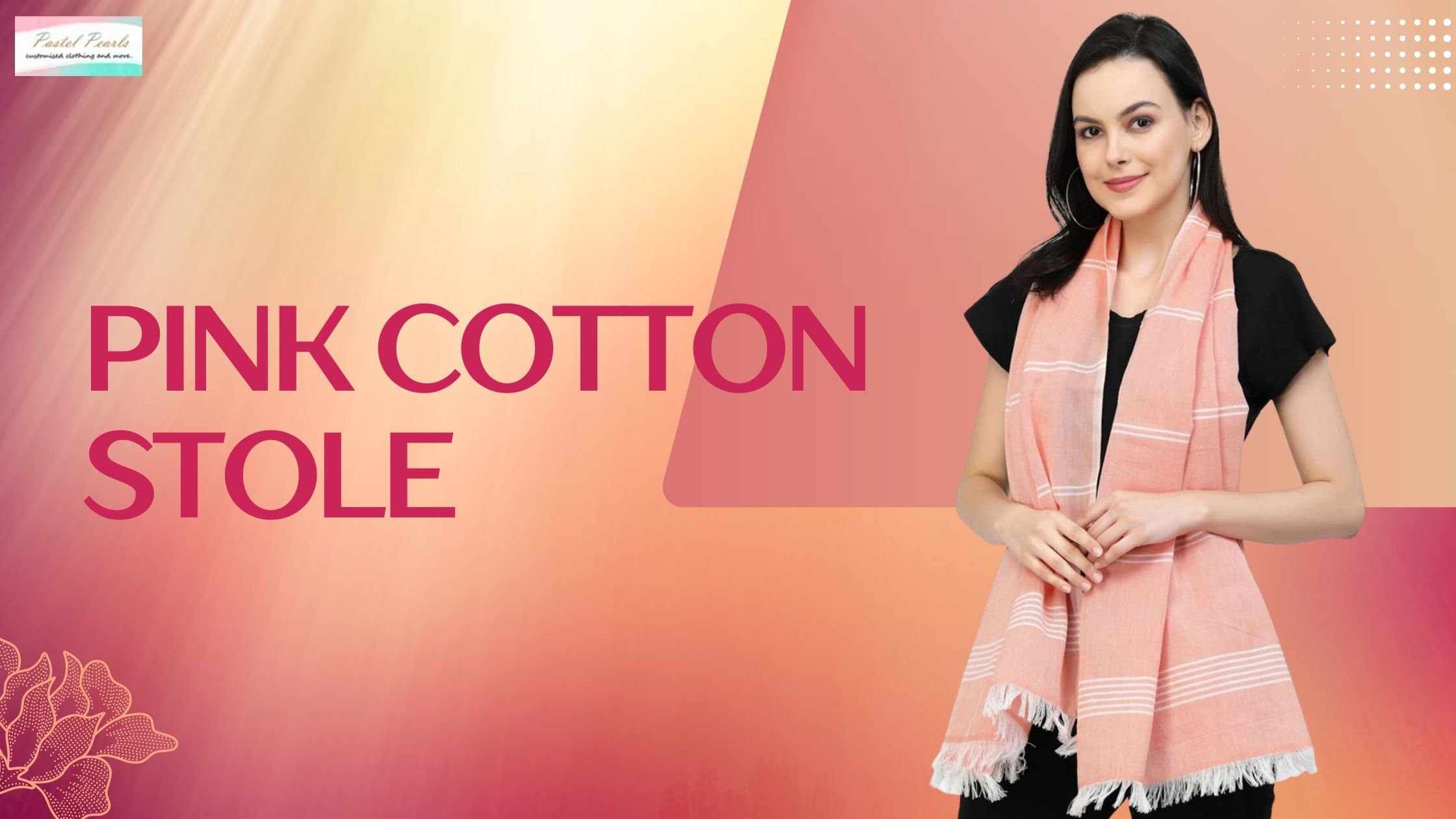 pink cotton stole