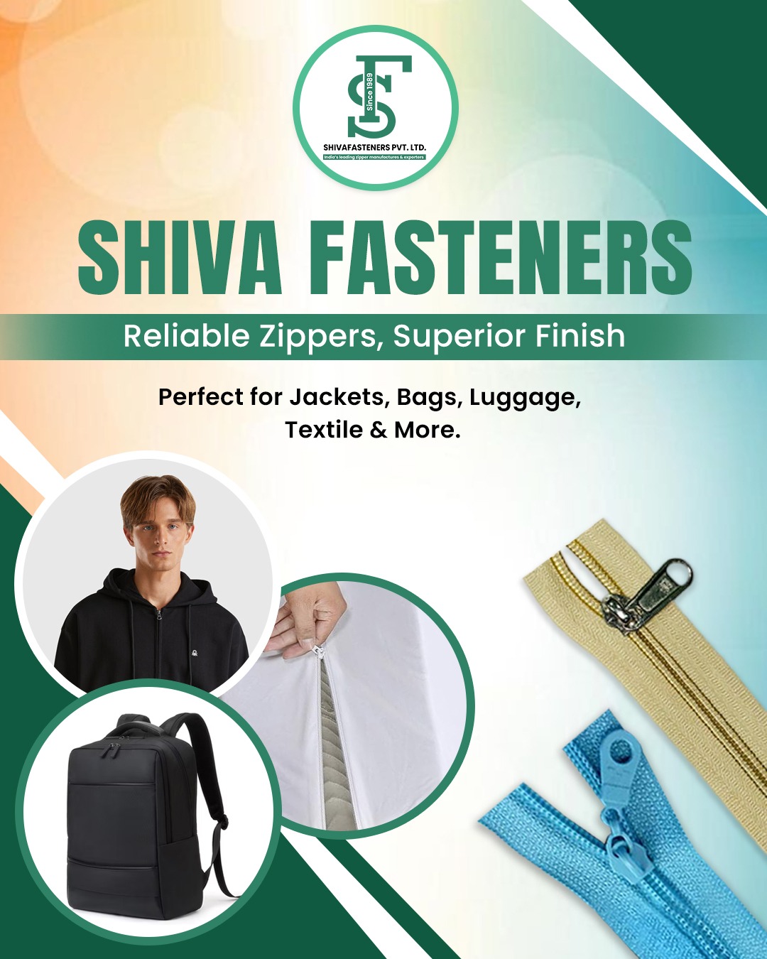 Shiva Fasteners | CFC Zippers in India